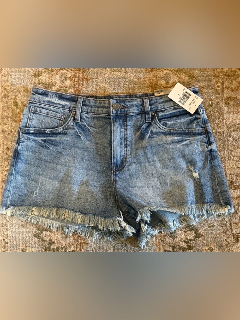 NWT Kut from the Kloth Jane Distressed Light Blue Denim Shorts size 8